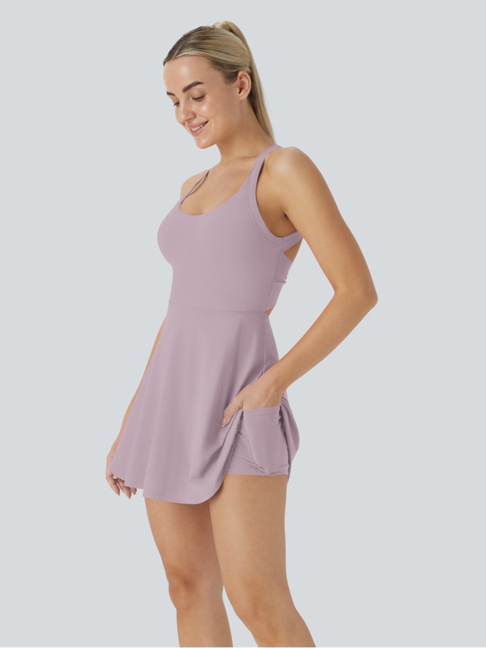 HALARA SoftlyZero™ Airy Backless Twisted Cool Touch Dance Active Dress